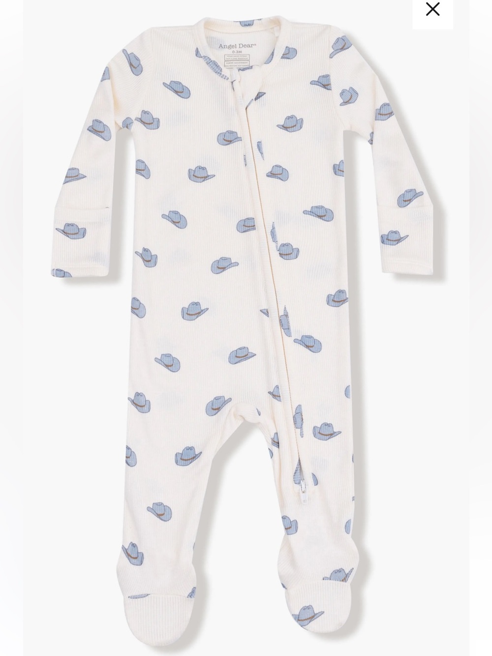 Angel Dear Cowboy Hats Print Rib Footie